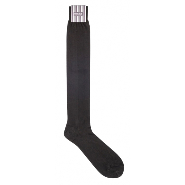 Fefè Napoli - Black Silk Gentleman Men's Socks - Socks - Handmade in Italy - Luxury Exclusive Collection