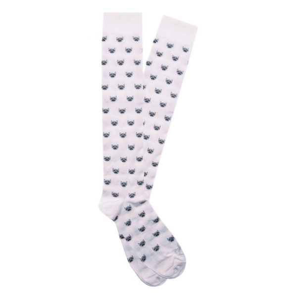 Fefè Napoli - Pink Cat Dandy Men's Socks - Socks - Handmade in Italy - Luxury Exclusive Collection