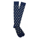 Fefè Napoli - Blue Lightning Dandy Men's Socks - Socks - Handmade in Italy - Luxury Exclusive Collection