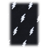 Fefè Napoli - Black Lightning Dandy Men's Socks - Socks - Handmade in Italy - Luxury Exclusive Collection