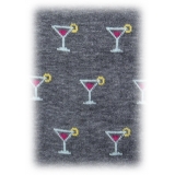 Fefè Napoli - Calzini Uomo Dandy Cocktail Grigio - Calze - Handmade in Italy - Luxury Exclusive Collection