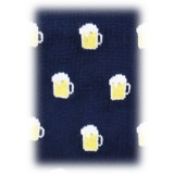 Fefè Napoli - Blue Beer Dandy Men's Socks - Socks - Handmade in Italy - Luxury Exclusive Collection