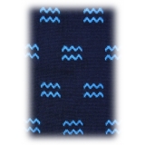 Fefè Napoli - Blue Aquarius Zodiac Men's Socks - Socks - Handmade in Italy - Luxury Exclusive Collection