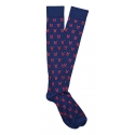 Fefè Napoli - Blue Taurus Zodiac Men's Socks - Socks - Handmade in Italy - Luxury Exclusive Collection