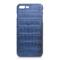 Ammoment - Caiman in Degrade Light-Dark Blue - Leather Cover - iPhone 8 Plus / 7 Plus