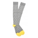 Fefè Napoli - Grey Dandy Penguins Men's Socks - Socks - Handmade in Italy - Luxury Exclusive Collection