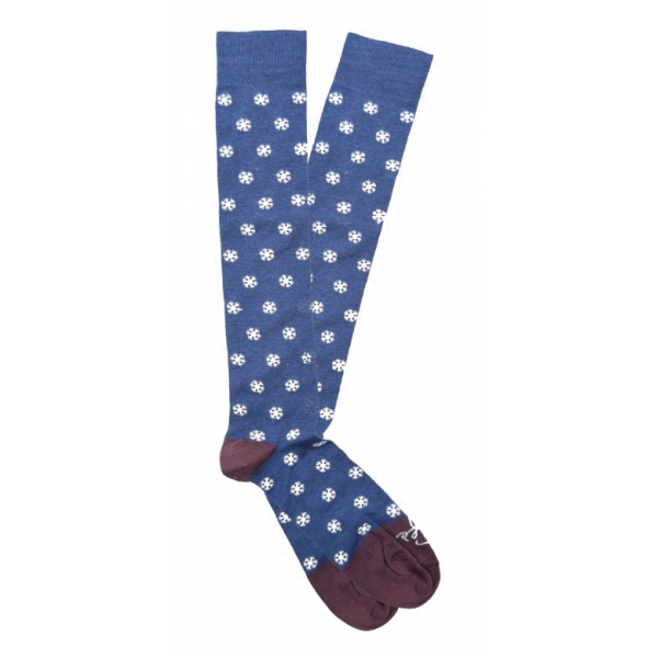Fefè Napoli - Blue Ice Dandy Men's Socks - Socks - Handmade in Italy - Luxury Exclusive Collection
