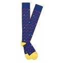 Fefè Napoli - Blue Peppers Scaramantia Men's Socks - Socks - Handmade in Italy - Luxury Exclusive Collection