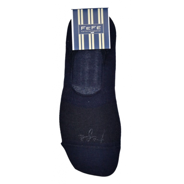 Fefè Napoli - Soletta Be Happy Blu Navy - Calze - Handmade in Italy - Luxury Exclusive Collection