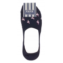 Fefè Napoli - Blue Flamingo Men's Peds - Socks - Handmade in Italy - Luxury Exclusive Collection