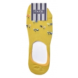 Fefè Napoli - Yellow Vespa Men's Peds - Socks - Handmade in Italy - Luxury Exclusive Collection