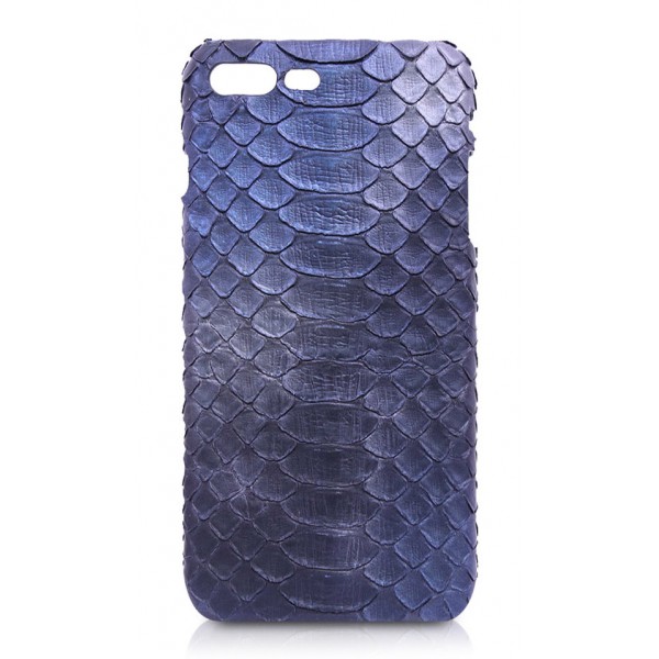 Ammoment - Pitone in Calce Blu - Cover in Pelle - iPhone 8 Plus / 7 Plus