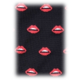 Fefè Napoli - Black Mouths Dandy Men's Socks - Socks - Handmade in Italy - Luxury Exclusive Collection