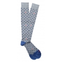 Fefè Napoli - Grey Hearts Dandy Men's Socks - Socks - Handmade in Italy - Luxury Exclusive Collection