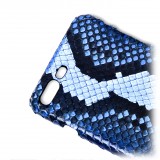 Ammoment - Pitone in Blu Reale Alien - Cover in Pelle - iPhone 8 Plus / 7 Plus