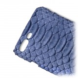 Ammoment - Pitone in Blu Pomice - Cover in Pelle - iPhone 8 Plus / 7 Plus