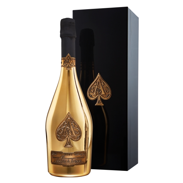 Armand de Brignac Champagne - Brut Gold - Wooden Box - Pinot Noir - Luxury Limited Edition - 750 ml