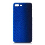 Ammoment - Pitone in Blu Petalo - Cover in Pelle - iPhone 8 Plus / 7 Plus