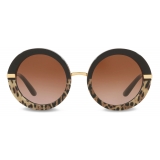 Dolce & Gabbana - Half Print Sunglasses - Leo Print - Dolce & Gabbana Eyewear