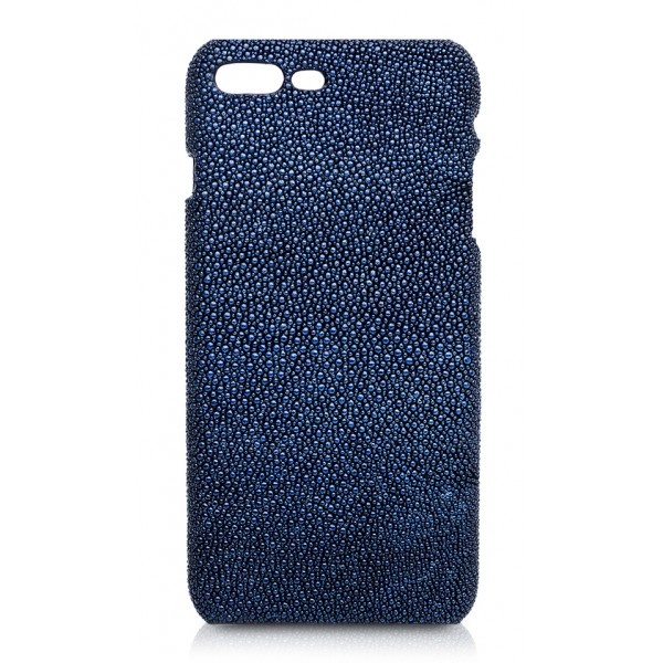 Ammoment - Razza in Glitter Blu Metallico - Cover in Pelle - iPhone 8 Plus / 7 Plus