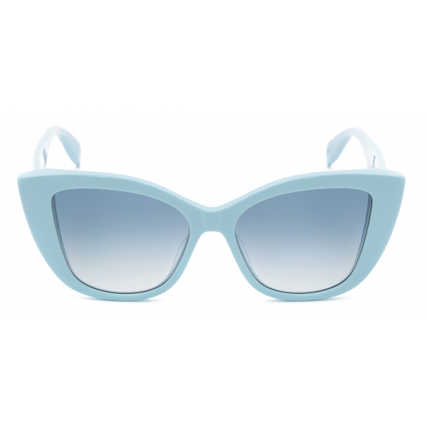 Alexander McQueen - McQueen Graffiti Cat-Eye Sunglasses - Light Blue - Alexander McQueen Eyewear