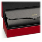 Cartier - Pilota - Platino Lucida Lenti Blu con Flash Oro - Première de Cartier Collection - Occhiali da Sole - Cartier Eyewear