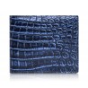 Ammoment - Nile Crocodile in Antique Navy - Leather Bifold Wallet with Center Flap