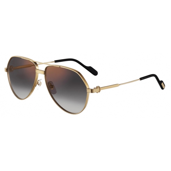 Cartier Pilot Gold Gradient Gray Lenses With Gold Flash Première De Cartier Collection