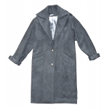 Margaux Avila - Coat - Grey Black Ecru - Jacket - Made in Italy - Luxury Exclusive Collection
