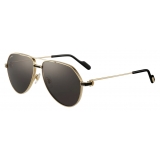 Cartier - Pilot - Shiny Gold Finish Black Enamel Gray Lenses - Première de Cartier Collection - Sunglasses - Cartier Eyewear