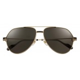 Cartier - Pilot - Shiny Gold Finish Black Enamel Gray Lenses - Première de Cartier Collection - Sunglasses - Cartier Eyewear