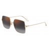 Cartier - Squadrata - Metallo Oro Lenti Grigio con Flash Oro - Santos de Cartier Collection - Occhiali da Sole - Cartier Eyewear