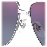 Cartier - Pilot - Platinum Finish Purple and Blue Gradient Lenses - Santos de Cartier Collection - Sunglasses - Cartier Eyewear