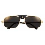 Cartier - Pilot - Gold Finish Gray Polarized Lenses with Gold Flash - Santos de Cartier Collection - Sunglasses - CartierEyewear