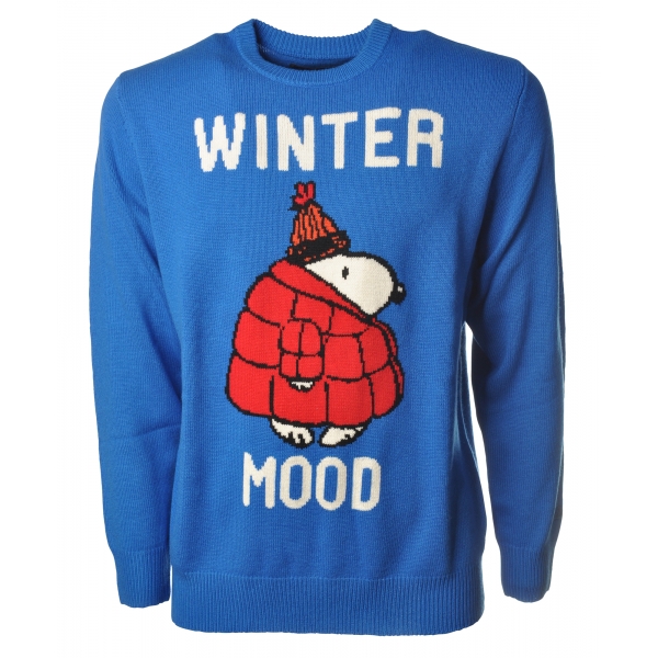MC2 Saint Barth - Pullover Winter Mood Snoopy - Light Blue - Luxury Exclusive Collection