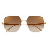 Cartier - Square - Gold Finish Brown Lenses with Gold Flash - Santos de Cartier Collection - Sunglasses - Cartier Eyewear