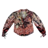 Margaux Avila - Camicia a Maniche - Rosso Nero - Camicia - Made in Italy - Luxury Exclusive Collection