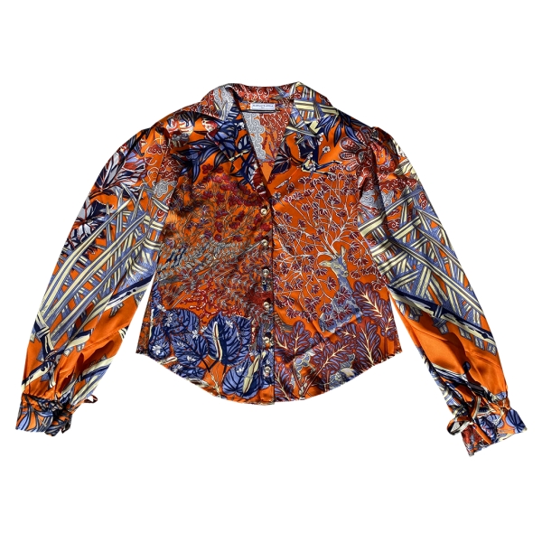Margaux Avila - Sleeve Shirt - Orange - Shirt - Made in Italy - Luxury Exclusive Collection