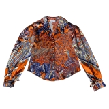 Margaux Avila - Camicia a Maniche - Arancione - Camicia - Made in Italy - Luxury Exclusive Collection