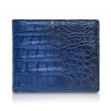 Ammoment - Caiman in Degrade Navy-Black - Leather Bifold Wallet with Center Flap