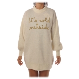 MC2 Saint Barth - Pullover Oversized It's Cold Outside - Bianco Panna - Luxury Exclusive Collection