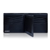 Ammoment - Caiman in Degrade Navy-Black - Leather Bifold Wallet with Center Flap