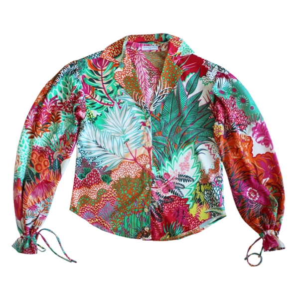 Margaux Avila - Sleeve Shirt - Multi Color - Shirt - Made in Italy - Luxury Exclusive Collection
