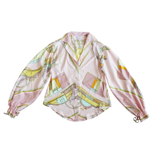 Margaux Avila - Camicia a Maniche - Rosa - Camicia - Made in Italy - Luxury Exclusive Collection