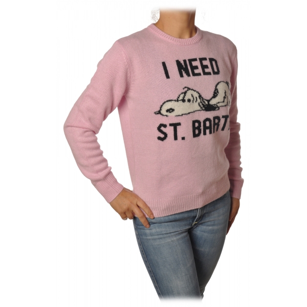 MC2 Saint Barth - Maglione Snoopy I Need St. Barth - Rosa - Luxury Exclusive Collection