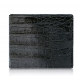 Ammoment - Caiman in Degrade Coal New Age - Leather Bifold Wallet with Center Flap