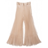 Margaux Avila - Pant in Organza - Nude - Pants - Made in Italy - Luxury Exclusive Collection