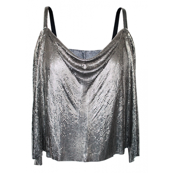 Margaux Avila - Birkin Top - Silver - Shirt - Made in Italy - Luxury Exclusive Collection