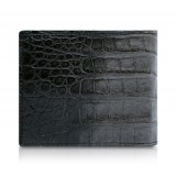 Ammoment - Caiman in Degrade Coal New Age - Leather Bifold Wallet with Center Flap
