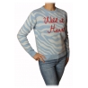 MC2 Saint Barth - Sweater in Zebra Pattern Wild at Heart - Light Blue/White - Luxury Exclusive Collection
